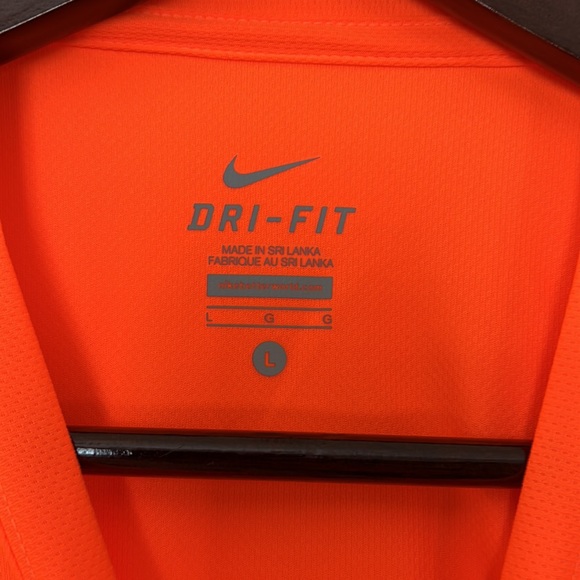 Nike Neon Orange Dry Fit Short sleeve Shirt Size L - Picture 5 of 7